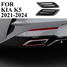 Carbon fiber style exterior rear exhaust pipe trim cover for KIA K5 2021-2024 picture