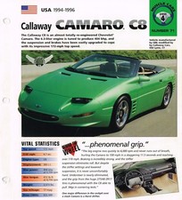 Chevy CALLAWAY CAMARO C8 / C-8 IMP Brochure: 1994,1995,1996 picture