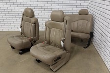 99-02 Chevy GMC GMT800 Silverado Sierra Extended Cab Leather Seats Set Tan 522 picture