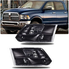 Fit For 2009-2012 Ram 1500 2500 3500 Black Housing Clear Corner Headlights Pair picture