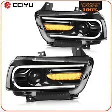 For 2011-2014 Dodge Charger Balck Housing Headlights Assmebly Left+Right picture