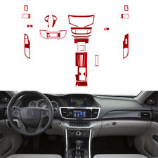 Red Carbon Fiber Full Interior Cover Kit Trim Set For Honda Accord 2013-2017 picture
