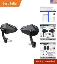 CNC Aluminum Alloy Cafe Racer Black Motorcycle Bar End Mirrors Side 22MM 7/8