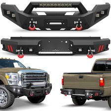 Front/Rear Bumper For 2011-2016 Ford F250/F350/F450 w/Winch Plate+Sensor Holes picture