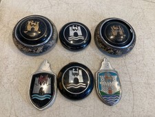 Lot of 6 Vintage Volkswagen VW Beetle Wolfsburg Hood Crest Horn Button Emblems picture