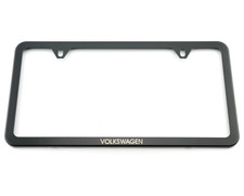 VW Volkswagen Black Slim License Plate Frame WITH
