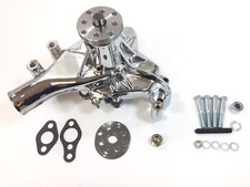 Chrome SB Chevy Water Pump Long SBC 283 327 350 383 High Volume Chrome Aluminum picture