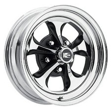 15x8 Cragar 32C Keystone Klassic Chrome Plated Black Wheel 5x4.5/5x4.75 (-16mm) picture