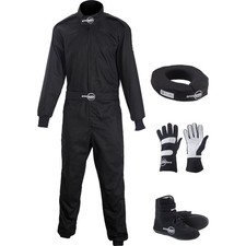 Speedway Motors 1-Pc. Black Racing Suit Set, Large, Shoe Size 10 picture