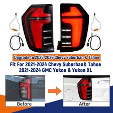 For 21-24 Upgrade to 25-26 Chevy Suburban Tahoe & GMC Yukon LED Tail Lights Pair picture