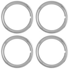 4 NEW 15' CHROME Steel Wheel Trim Rings Beauty Rims Glamour Ring Rim Edge Bands picture