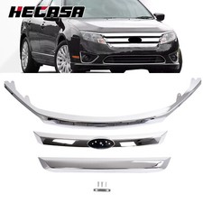 Chrome Front Upper Grille Molding Trims Set 3Pcs For Ford Fusion 2010 2011 2012 picture