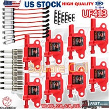 High Performance UF413 Ignition Coil+Spark Plug+Wire For Chevy GMC 5.3L 6.2L V8 picture