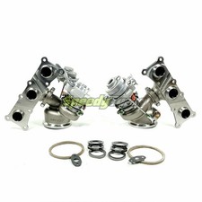 TD04-19T V4-2 Billet 6+6 Twin Turbos For BMW 135i 535i 535xi N54B30 3.0L Divided picture