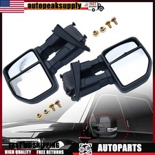 Matte Black Manual Extendable Side Towing Mirrors LH+RH For Ford F-150 USA picture