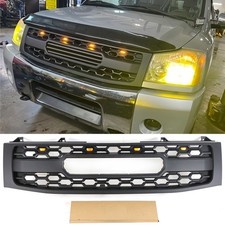Front Grille Fits For 2004-2007 Nissan Titan Armada Black Upper Grill W/Light picture