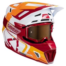 Leatt Adult's 7.5 V25 Dirt Bike Helmet w/ Velocity 4.5 Goggles Ruby Size XL picture