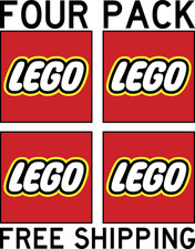 FOUR PACK RED LEGO VINYL DECAL STICKER LABEL TRUCK WALL LAPTOP  picture