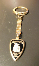 Vintage PLYMOUTH Enamel Emblem & Gold Tone Web Chain High Quality Keychain/ picture
