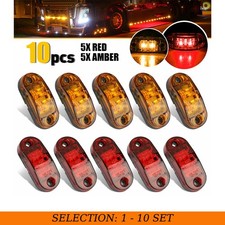 10-100X Amber/Red LED Clearance Lights Waterproof Universal for Truck Trailer RV picture