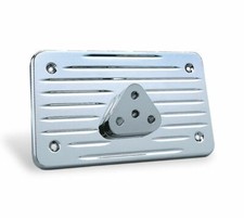 Arlen Ness Chrome Radius Grooved License Backing Plate (12-151) picture