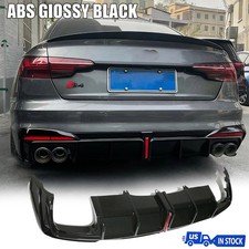 ABS Gloss black Rear Bumper Diffuser Lip Spoiler For Audi A4 S4 B10 2020-2024 picture