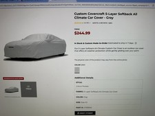 COVERCRAFT 5 Layer Softback All Climate Gray 911 991-   New in box.   picture