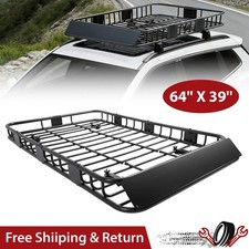 64'' Roof Rack 500LBS w/Extension Cargo SUV Top Luggage Carrier Basket Holder picture