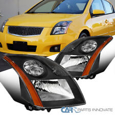 Black Fits 2007-2009 Nissan Sentra Headlights Head Lamps Assembly Left+Right picture