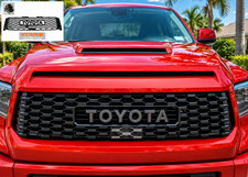 Fits 2014-2021 Toyota Tundra TRD Pro Style Mesh Grille Black w/ Silver Lettering picture