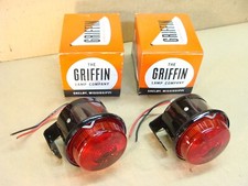 NEW 2 NOS vintage GRIFFIN LAMP STRATOLITE SAE42 stop tail light RV Jeep Willys picture