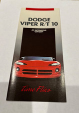 Dodge VIPER R/T 10 CONCEPT Sales Brochure Early 6 pg Folder Re printed 8-89 VTG picture