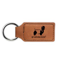 Got Australian Terrier Keychain Leatherette - Laser Engraved - aussie picture
