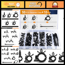 60Pcs Car Wire Loom Clips - 6 Sizes Universal Wiring Harness Routing Clip Set picture