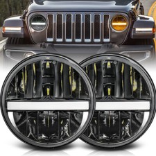 7 inch LED Headlight Round 6024 led headlight with Amber White DRL for Jeep picture