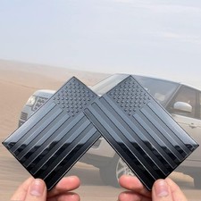 LYCARESUN 2 PCS Embossed 3D Metal Black American Flag Emblem Large, picture