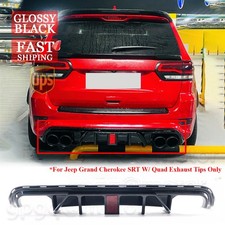 For Jeep Grand Cherokee SRT SRT8 W/ Quad Exhaust Tips 12-21 Rear Bumper Diffuser picture