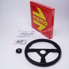 MOMO Veloce 340mm Black Leather Steering Wheel for JDM Drift Racing 6-Bolt sport picture
