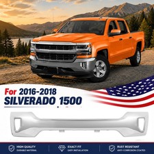 for 2016-2019 Silverado 1500 W/Fog Light Hole Chrome Front Bumper Face Bar picture