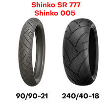 New Shinko 005 Advance Motorcycle Tire Set Front Rear 90 21
