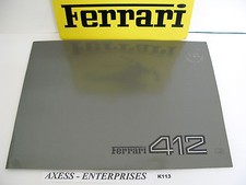 1985 - 1986 Ferrari 412 GB Owner's Collector's Dealers Deluxe Sale Brochure K113 picture