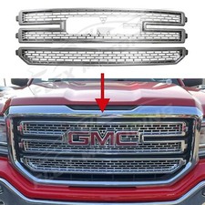 Chrome 2PC Grille Grill Insert Overlay FOR 2016-2018 GMC Sierra 1500 SLE & Base picture