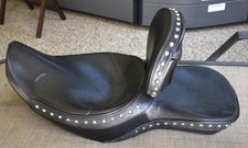 CORBIN LEATHER HARLEY STUDDED TRIM TOURING SEAT WITH REMOVABLE BACKREST picture