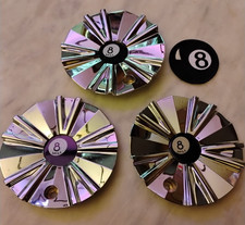 (3) 8 Eight Ball Mile custom chrome wheel  center caps Part #STW-022 🎱🎱🎱 picture