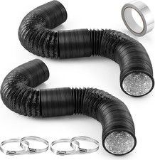 3 Inch 16 Feet 2 Pack Long Air Ducting Kit, Black Dryer Vent Hose picture