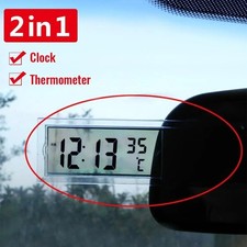 Universal Car LCD Digital Display Meter Thermometer and clock 2in 1 feature picture