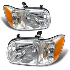 Pair Chrome Headlights For 2005-2006 Toyota Tundra 2005-2007 Sequoia Headlamps picture