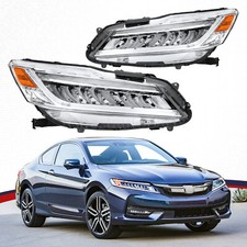 Full LED Headlights Headlamps Pair For 2016-2017 Honda Accord Sedan 9th Gen picture