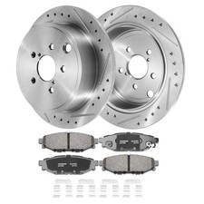 Rear Drilled Slotted Brake Kit for Subaru WRX 2012-2014 All Models 11.26 inch picture