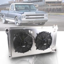 4 Row Radiator With Fan For 67-72 Chevy/GMC Pickup Truck C10 C20 C30 K10 K20 K30 picture